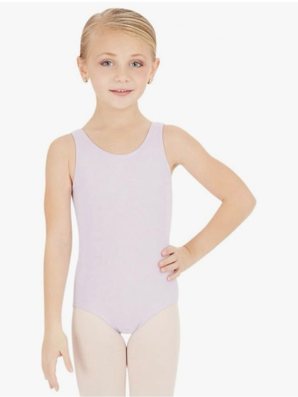 Capezio girls High-neck Tank Leotard, Lavendar, Big Kids Size M